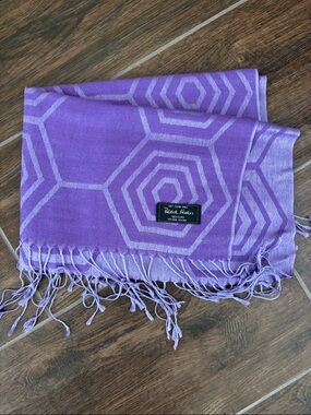 Patrick Francis Designs Purple Geometric Fringe Scarf